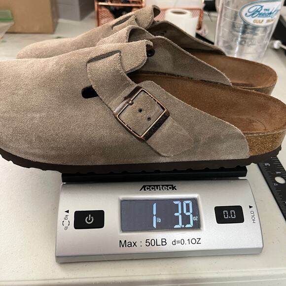 Birkenstock Boston Clogs Womens Size 41 (L10 M8) Taupe Suede Leather Slip On - Picture 11 of 11